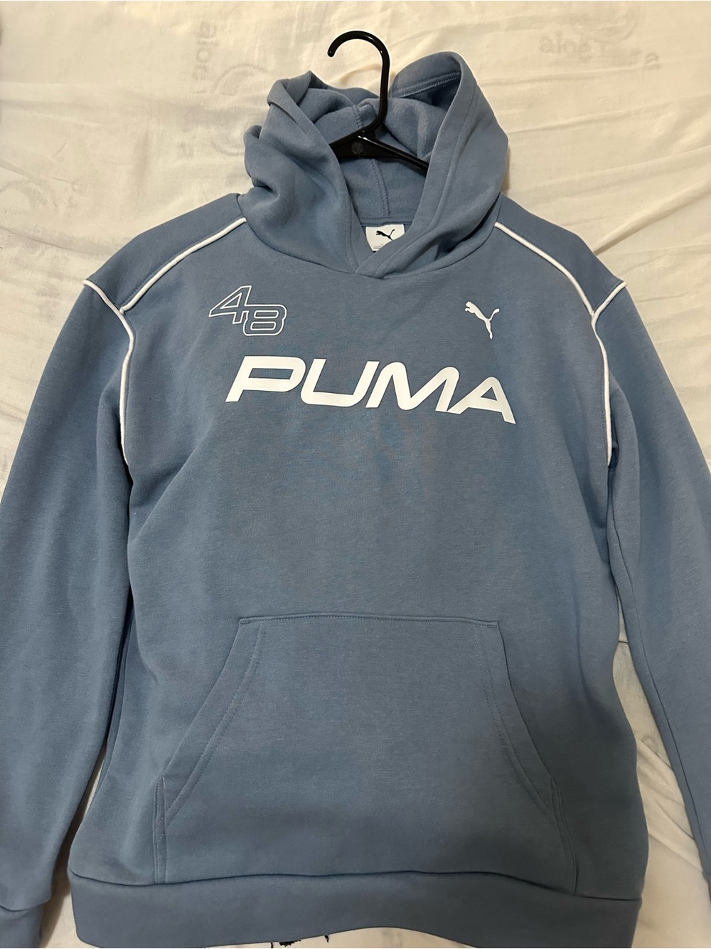 Puma Men's Hoodie in Slate Blue with White Logo